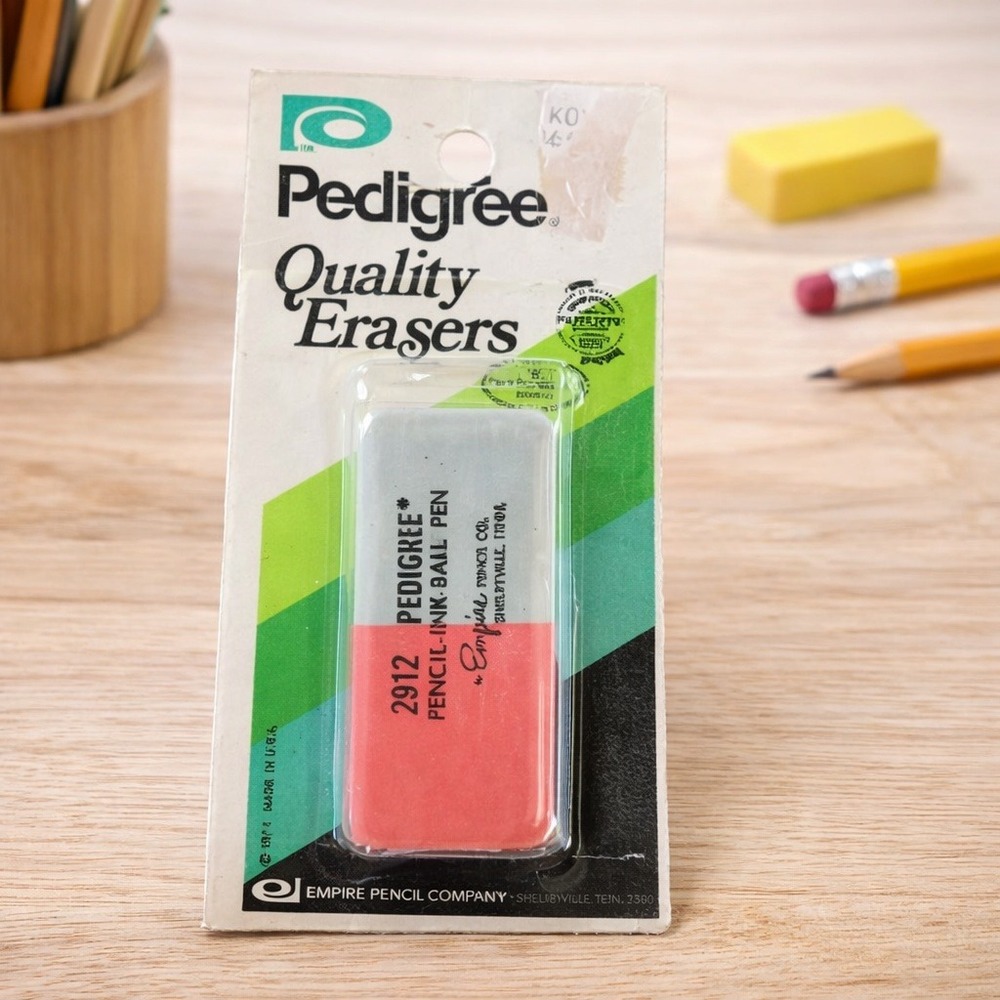 Vintage 1974 Pedigree Ink‎ & Pencil Eraser New Sealed Empire Good Housekeeping